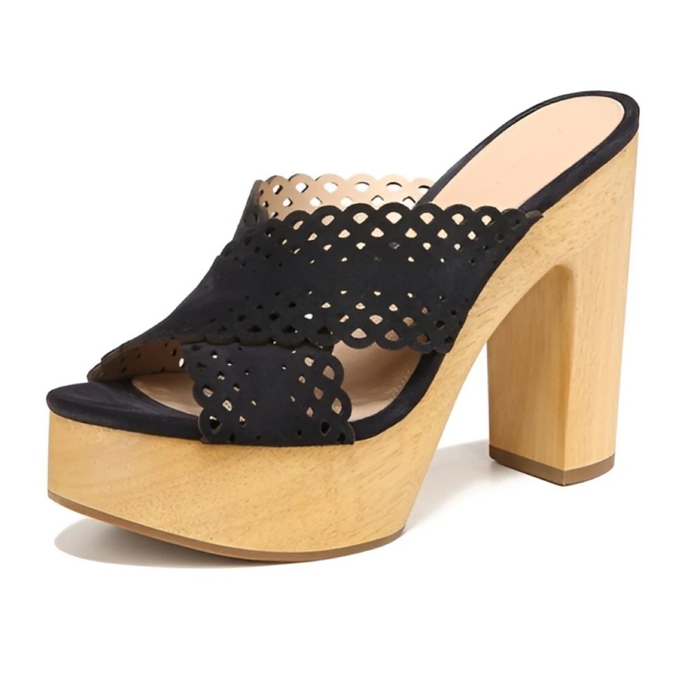 Veronica Beard Women's Black Mules with Tan Sole